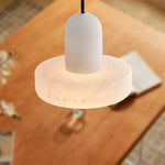Carrara Alabaster Pendant Light – Modern Minimalist Ceiling Lamp