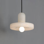 Carrara Alabaster Pendant Light – Modern Minimalist Ceiling Lamp
