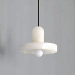 Carrara Alabaster Pendant Light – Modern Minimalist Ceiling Lamp