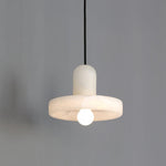 Carrara Alabaster Pendant Light – Modern Minimalist Ceiling Lamp