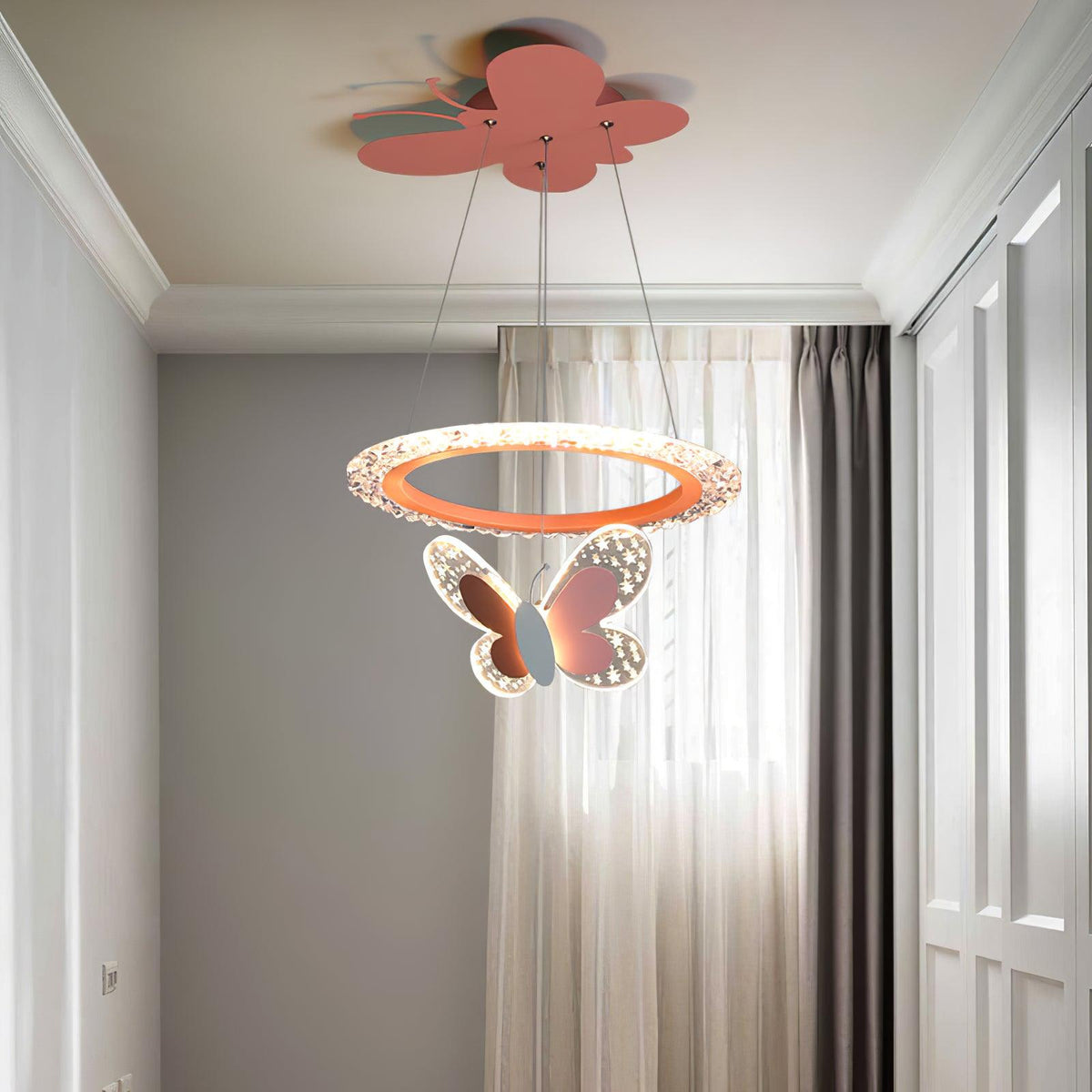 Lumière Butterfly Acrylic Pendant Light – Designer LED Ceiling Lamp for Kids' Rooms