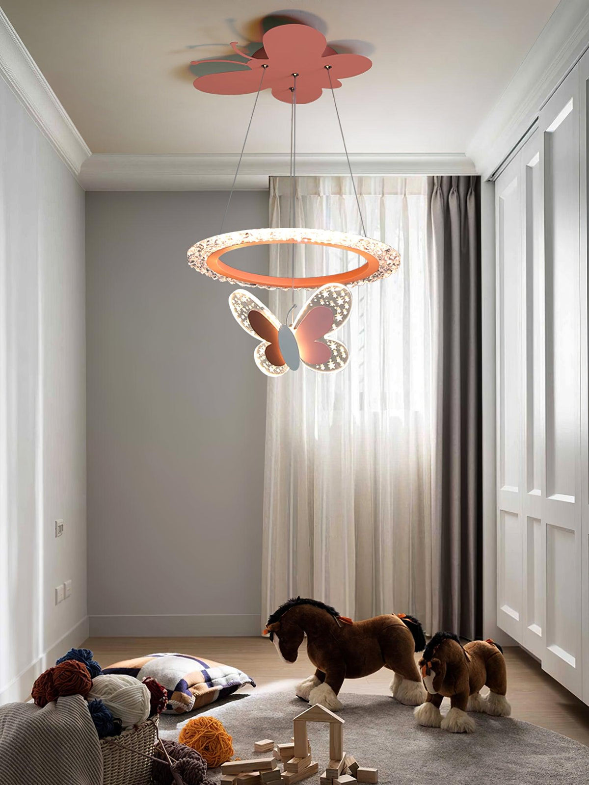 Lumière Butterfly Acrylic Pendant Light – Designer LED Ceiling Lamp for Kids' Rooms