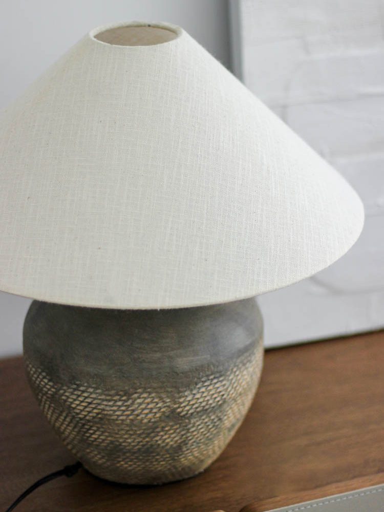 Carved Ceramic Table Lamp