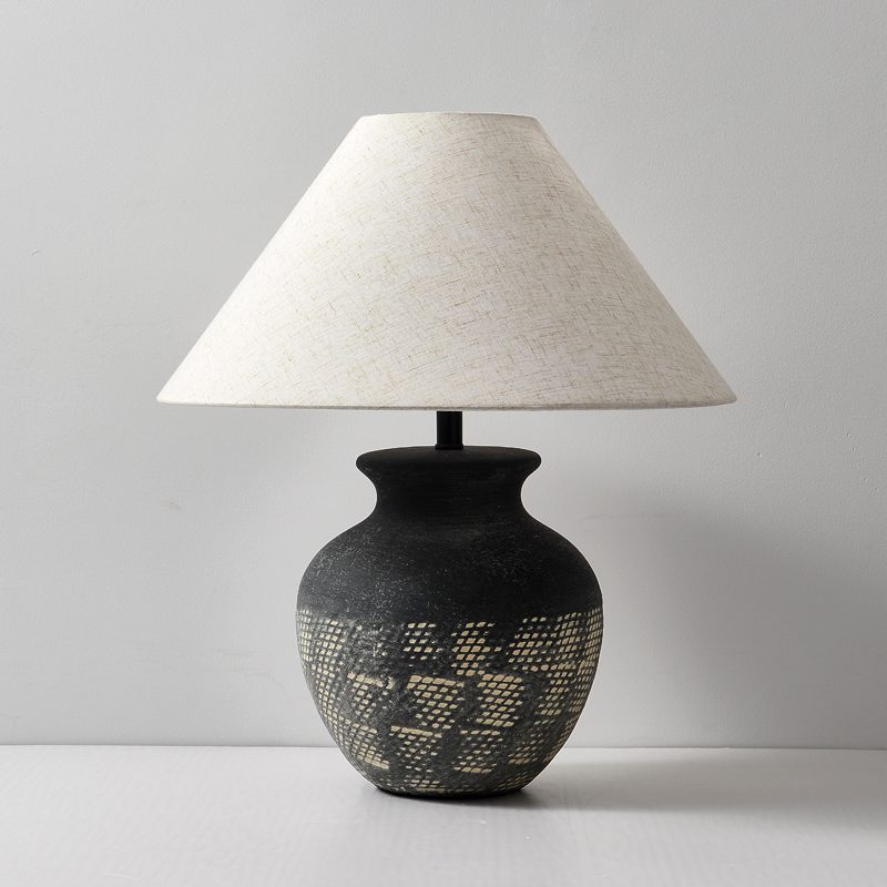 Carved Ceramic Table Lamp
