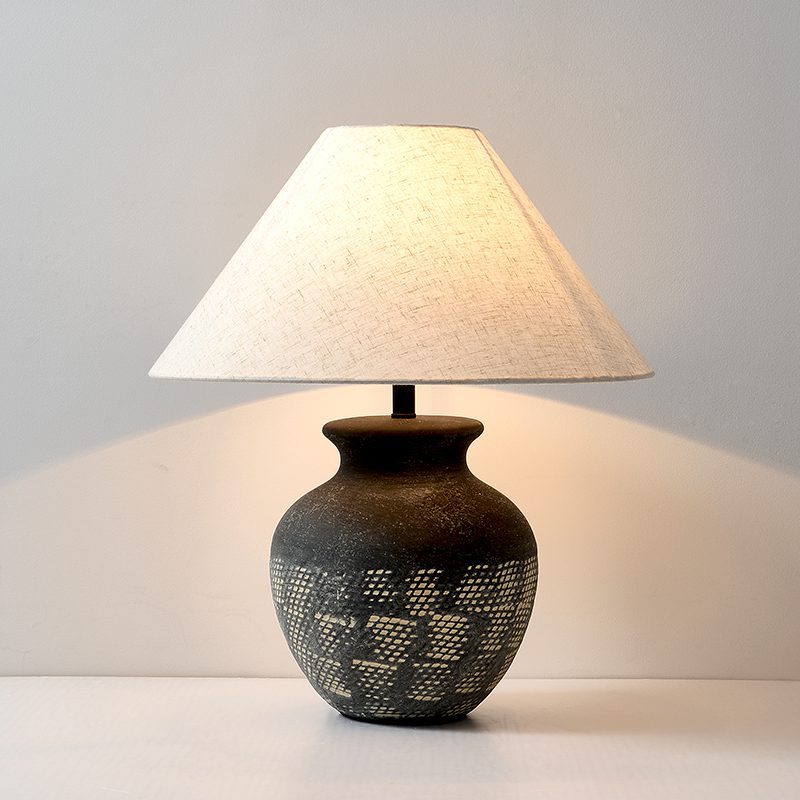 Carved Ceramic Table Lamp