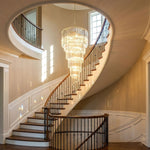 Cascada Spiral Clear Glass Chandelier for Staircases and Foyers