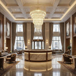 Cascada Spiral Clear Glass Chandelier for Staircases and Foyers