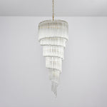 Cascada Spiral Clear Glass Chandelier for Staircases and Foyers