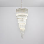 Cascada Spiral Clear Glass Chandelier for Staircases and Foyers