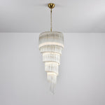 Cascada Spiral Clear Glass Chandelier for Staircases and Foyers