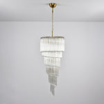 Cascada Spiral Clear Glass Chandelier for Staircases and Foyers