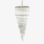 Cascada Spiral Clear Glass Chandelier for Staircases and Foyers