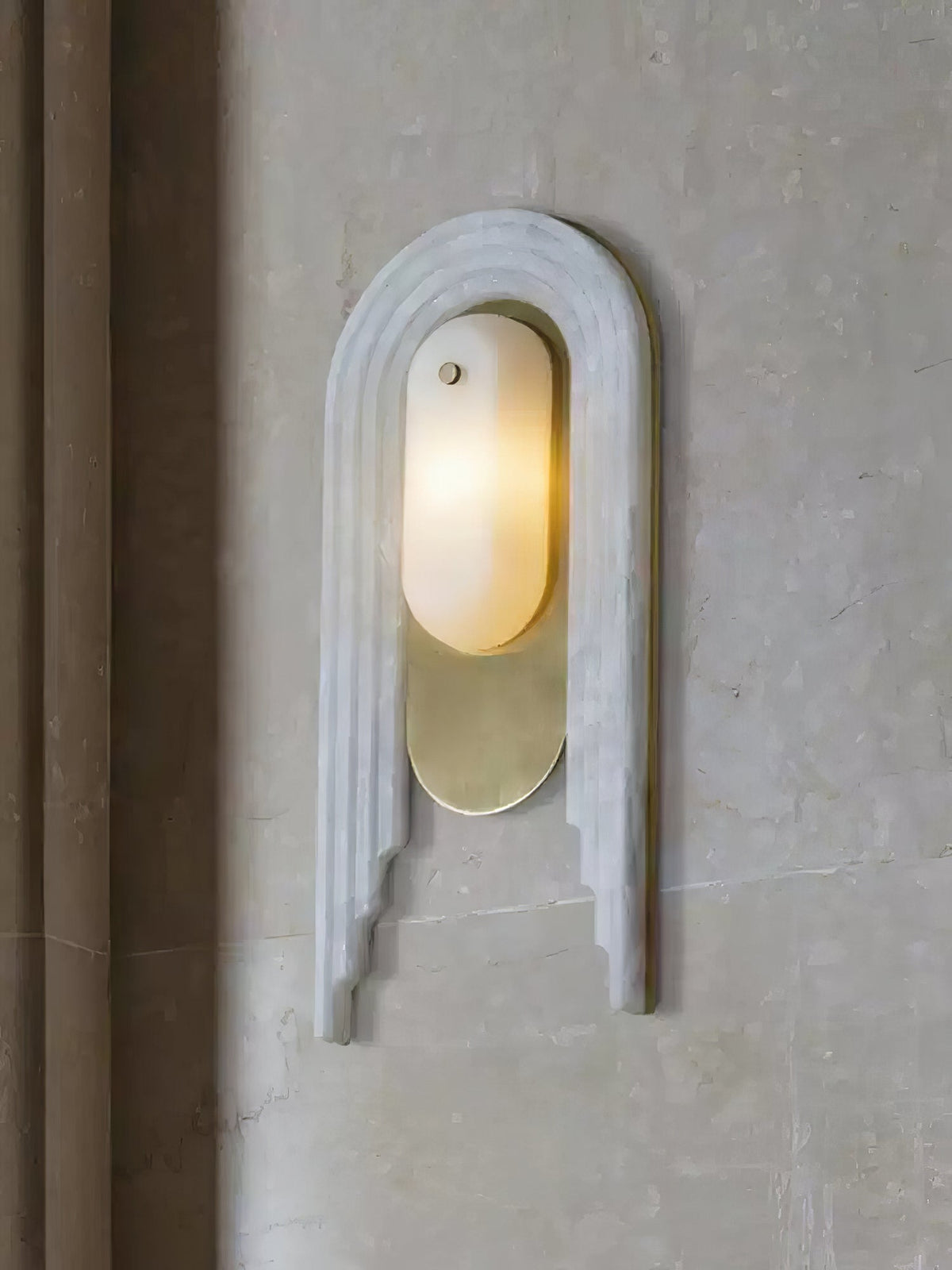 Cascada Alabaster Wall Sconce in Brushed Brass with LED