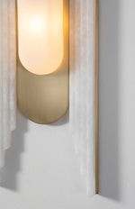 Cascada Alabaster Wall Sconce in Brushed Brass with LED
