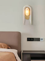 Cascada Alabaster Wall Sconce in Brushed Brass with LED