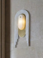 Cascada Alabaster Wall Sconce in Brushed Brass with LED