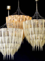 Cascade Aluminum Chain Chandelier – Modern Sculptural Pendant Light for Dining and Living Spaces