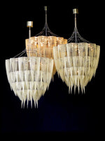 Cascade Aluminum Chain Chandelier – Modern Sculptural Pendant Light for Dining and Living Spaces