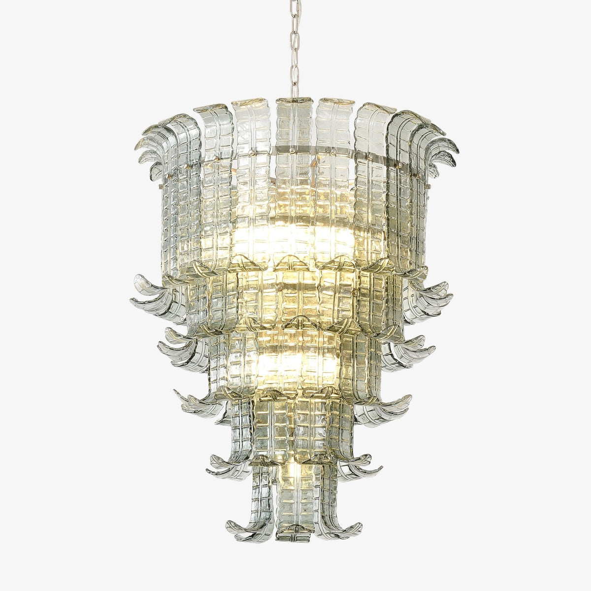 Cascade Glass Green Chandelier | Handcrafted Murano Glass Pendant for Dining & Living Rooms