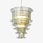 Cascade Glass Green Chandelier | Handcrafted Murano Glass Pendant for Dining & Living Rooms