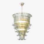 Cascade Glass Green Chandelier | Handcrafted Murano Glass Pendant for Dining & Living Rooms