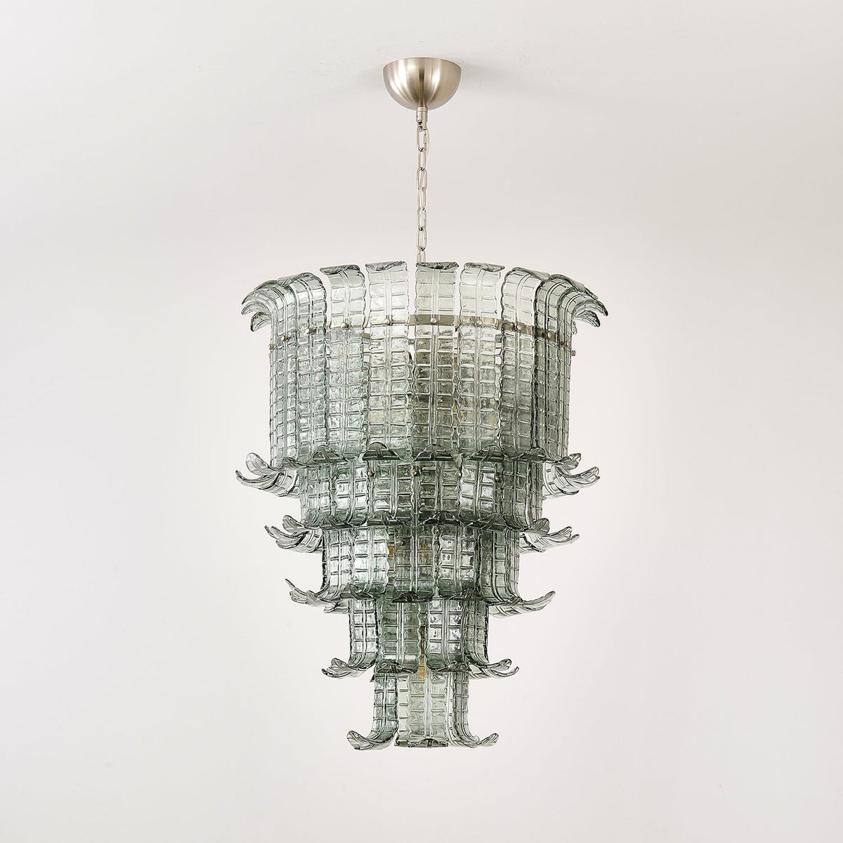 Cascade Glass Green Chandelier | Handcrafted Murano Glass Pendant for Dining & Living Rooms