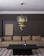 Cascade Glass Green Chandelier | Handcrafted Murano Glass Pendant for Dining & Living Rooms