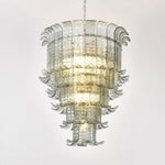 Cascade Glass Green Chandelier | Handcrafted Murano Glass Pendant for Dining & Living Rooms