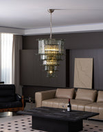 Cascade Glass Green Chandelier | Handcrafted Murano Glass Pendant for Dining & Living Rooms