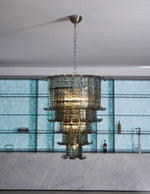 Cascade Glass Green Chandelier | Handcrafted Murano Glass Pendant for Dining & Living Rooms