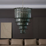 Cascade Glass Green Chandelier | Handcrafted Murano Glass Pendant for Dining & Living Rooms