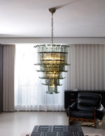Cascade Glass Green Chandelier | Handcrafted Murano Glass Pendant for Dining & Living Rooms