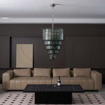 Cascade Glass Green Chandelier | Handcrafted Murano Glass Pendant for Dining & Living Rooms