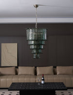 Cascade Glass Green Chandelier | Handcrafted Murano Glass Pendant for Dining & Living Rooms