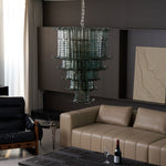Cascade Glass Green Chandelier | Handcrafted Murano Glass Pendant for Dining & Living Rooms