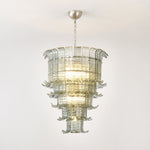 Cascade Glass Green Chandelier | Handcrafted Murano Glass Pendant for Dining & Living Rooms
