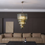 Cascade Glass Green Chandelier | Handcrafted Murano Glass Pendant for Dining & Living Rooms