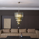 Cascade Glass Green Chandelier | Handcrafted Murano Glass Pendant for Dining & Living Rooms