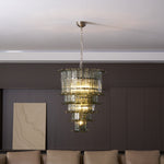 Cascade Glass Green Chandelier | Handcrafted Murano Glass Pendant for Dining & Living Rooms