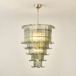 Cascade Glass Green Chandelier | Handcrafted Murano Glass Pendant for Dining & Living Rooms