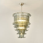 Cascade Glass Green Chandelier | Handcrafted Murano Glass Pendant for Dining & Living Rooms