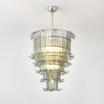 Cascade Glass Green Chandelier | Handcrafted Murano Glass Pendant for Dining & Living Rooms