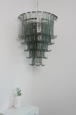 Cascade Glass Green Chandelier | Handcrafted Murano Glass Pendant for Dining & Living Rooms