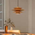 Cascade Wooden Disc Pendant Light – Modern Organic Chandelier for Dining & Living Spaces