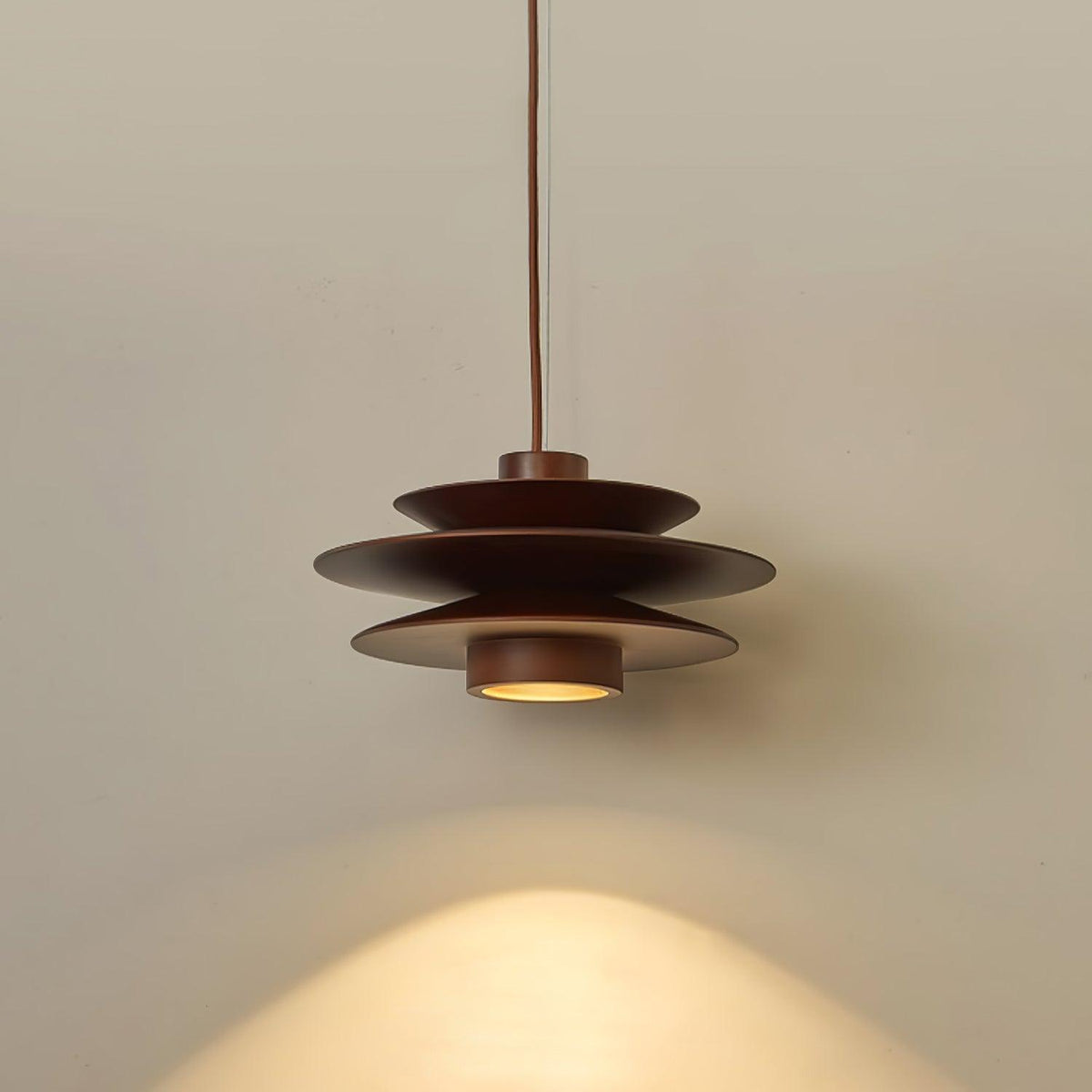 Cascade Wooden Disc Pendant Light – Modern Organic Chandelier for Dining & Living Spaces