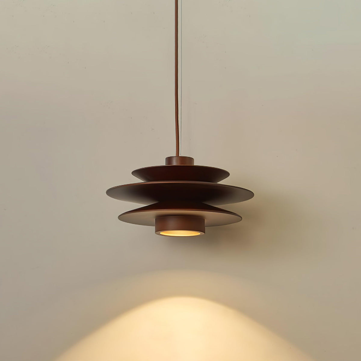 Cascade Wooden Disc Pendant Light – Modern Organic Chandelier for Dining & Living Spaces