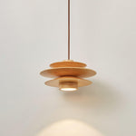 Cascade Wooden Disc Pendant Light – Modern Organic Chandelier for Dining & Living Spaces