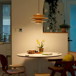 Cascade Wooden Disc Pendant Light – Modern Organic Chandelier for Dining & Living Spaces