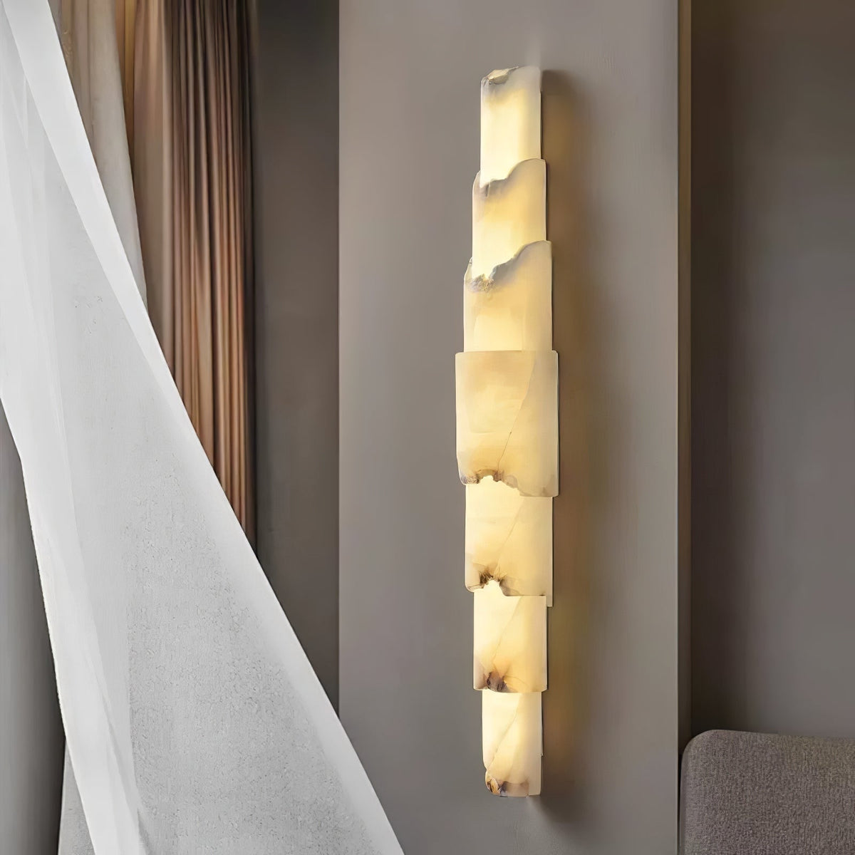 Cascading Alabaster Wall Sconce | Modern LED Wall Light