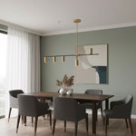 Cassandra Linear Chandelier – Modern Gold & Black Pendant Light for Kitchen Island